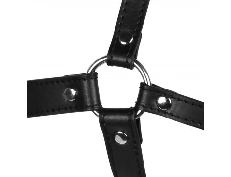 Uprząż na głowę z kneblem kulkowym Ouch! czarna 4,2 cm - 9
