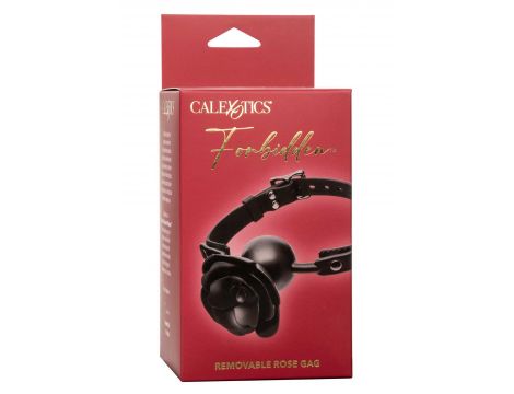 Knebel kulkowy z zdejmowaną różą Calexotics czarny silikonowy 4,5 cm