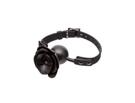 Knebel kulkowy z zdejmowaną różą Calexotics czarny silikonowy 4,5 cm - 3