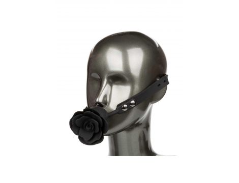 Knebel kulkowy z zdejmowaną różą Calexotics czarny silikonowy 4,5 cm - 4