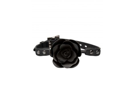 Knebel kulkowy z zdejmowaną różą Calexotics czarny silikonowy 4,5 cm - 5