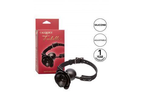 Knebel kulkowy z zdejmowaną różą Calexotics czarny silikonowy 4,5 cm - 11