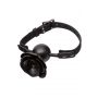 Knebel kulkowy z zdejmowaną różą Calexotics czarny silikonowy 4,5 cm - 3