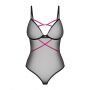 Body erotyczne Novenes Obsessive czarne z cyrkoniami XL 2XL - 3