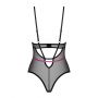 Body erotyczne Novenes Obsessive czarne z cyrkoniami XL 2XL - 2