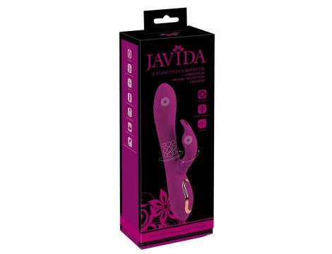 Wibrator króliczek Javida z rotującymi perłami USB 23 cm