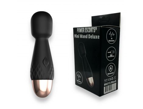 Mini wibrator wand Power Escorts silikonowy czarny USB 11,6 cm - 2