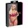 Komplet bielizny Cottelli LINGERIE czerwony wet look z pierścieniami 80B