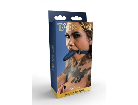 Knebel silikonowy z penisem Taboom niebieski 60 cm - 2