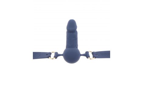 Knebel silikonowy z penisem Taboom niebieski 60 cm - 5
