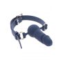 Knebel silikonowy z penisem Taboom niebieski 60 cm - 4