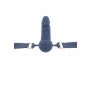 Knebel silikonowy z penisem Taboom niebieski 60 cm - 6