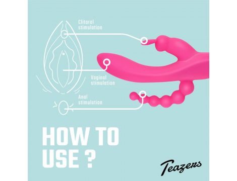 Podwójny wibrator króliczek Teazers USB 21 cm - 2