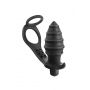 Stymulator prostaty z ringiem i plugiem AP071 czarny - 2