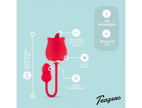 Stymulator łechtaczki Teazers Rose wibrujący USB 7 trybów - 3