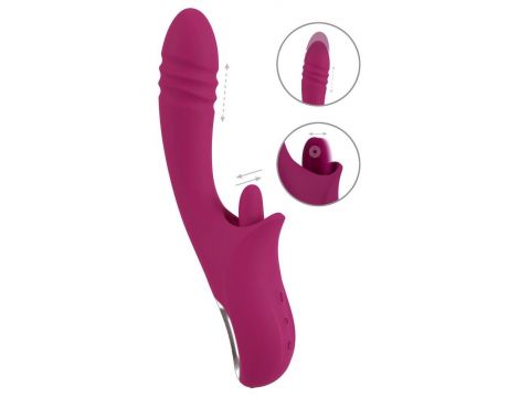Wibrator Javida silikonowy z ruchomą stymulacją USB 22 cm - 2