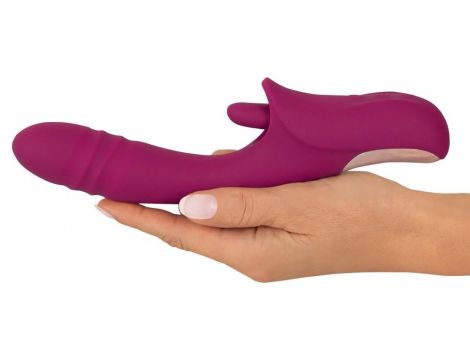 Wibrator Javida silikonowy z ruchomą stymulacją USB 22 cm - 6