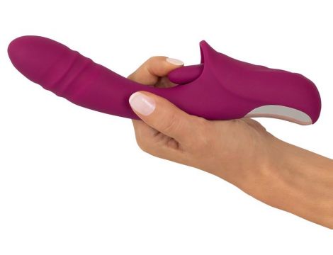 Wibrator Javida silikonowy z ruchomą stymulacją USB 22 cm - 7