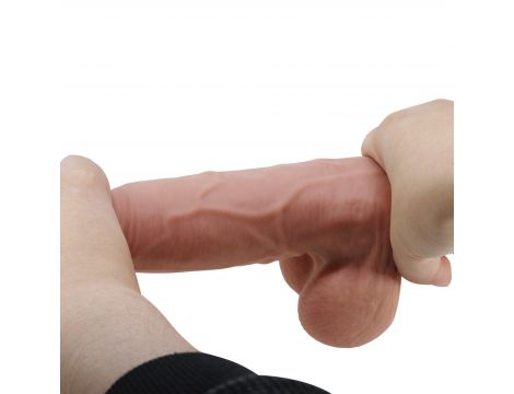 Dildo realistyczne Baile z przesuwaną skórą giętkie 22 cm przyssawka - 9