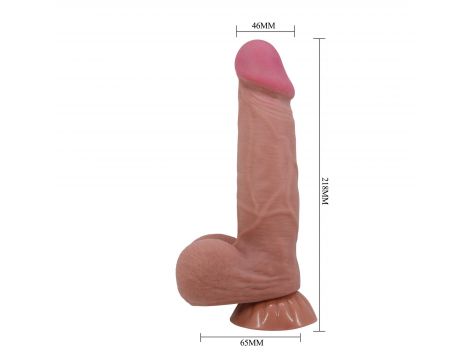 Dildo realistyczne Baile z przesuwaną skórą giętkie 22 cm przyssawka - 10