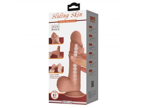Dildo realistyczne Baile Sliding Skin giętkie z przyssawką 21 cm - 11