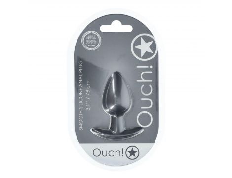 Silikonowy korek analny Ouch medium metaliczny 79 cm - 2