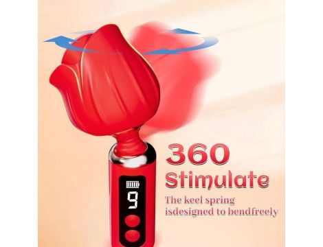 Wibrator Rose Magic silikonowy wodoodporny USB 12,5 cm - 6