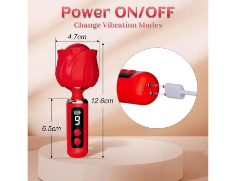 Wibrator Rose Magic silikonowy wodoodporny USB 12,5 cm - 7