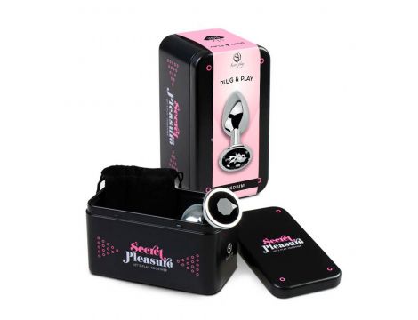 BLACK JEWELLED METAL BUTT PLUG M