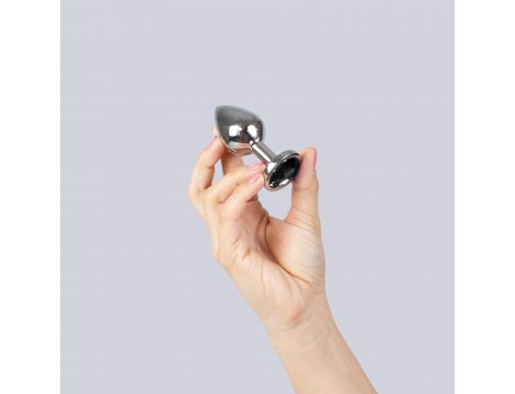 BLACK JEWELLED METAL BUTT PLUG M - 2
