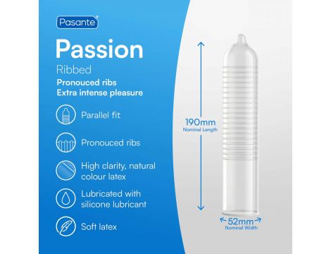 Prezerwatywy prążkowane Pasante Ribbed Passion 144 szt - 4