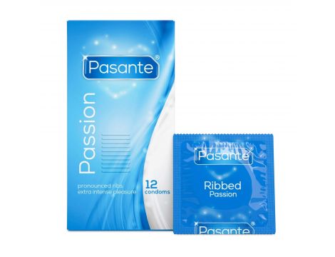 Prezerwatywy prążkowane Pasante Ribbed Passion 12 szt - 2