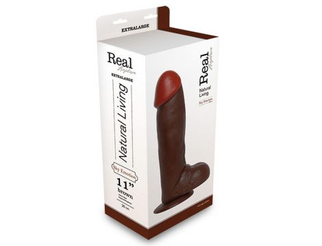Dildo-REALISTIC DILDO REAL RAPTURE BROWN 11" - 2