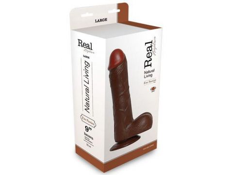 Wibrator-REALISTIC VIBRATOR REAL RAPTURE BROWN 9"