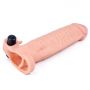 Add 2"" Pleasure X Tender Vibrating Penis Sleeve Flesh - 3