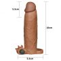 Add 3" Pleasure X Tender Vibrating Penis Sleeve Brown - 2