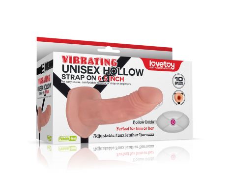 Vibrating Unisex Hollow Strap On - 6