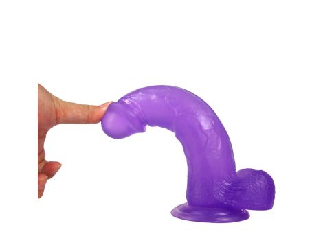8"" Jelly Studs Crystal Dildo Large Purple - 3