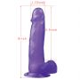8"" Jelly Studs Crystal Dildo Large Purple - 5