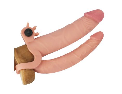 Add 1"" Pleasure X Tender Vibrating Double Penis Sleeve - 2