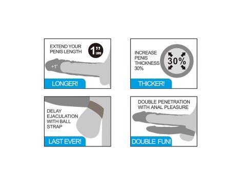 Add 1"" Pleasure X Tender Vibrating Double Penis Sleeve - 4