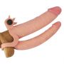 Add 1"" Pleasure X Tender Vibrating Double Penis Sleeve - 3