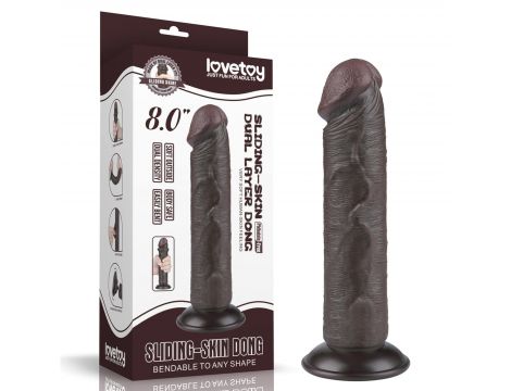 8'' Sliding Skin Dual Layer Dong Black