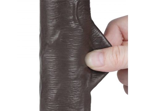 8'' Sliding Skin Dual Layer Dong Black - 6