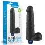 Realistyczne dildo wibrujące Lovetoy Real Softee czarne USB 23 cm - 2
