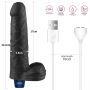 Realistyczne dildo wibrujące Lovetoy Real Softee czarne USB 23 cm - 3