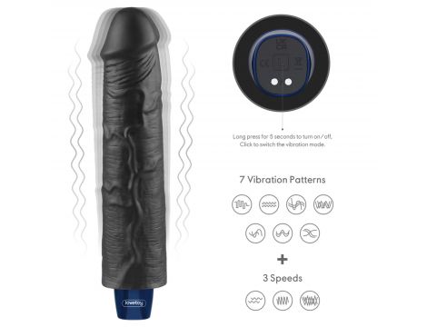 Realistyczne dildo wibrujące Lovetoy Softee czarne USB 24 cm - 3