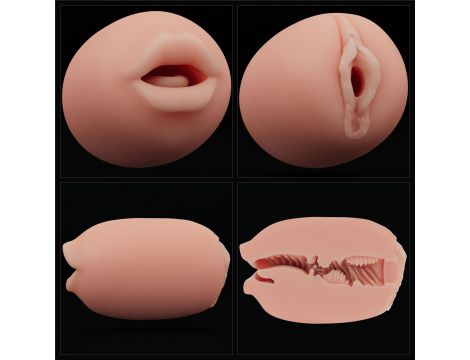 Masturbator dwustronny Lovetoy usta i pochwa z wibracjami - 16