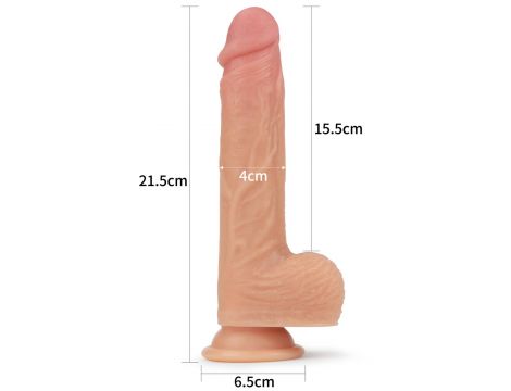 8.5"" Dual layered Silicone Rotating Nature Cock Liam - 4