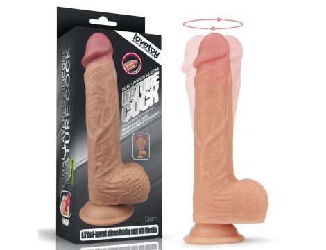 8.5"" Dual layered Silicone Rotating Nature Cock Liam - 8